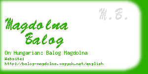 magdolna balog business card